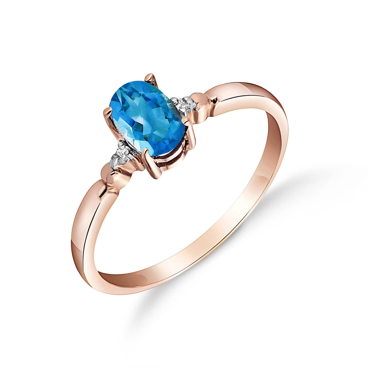 Blue Topaz & Diamond Allure Ring in 18ct Rose Gold