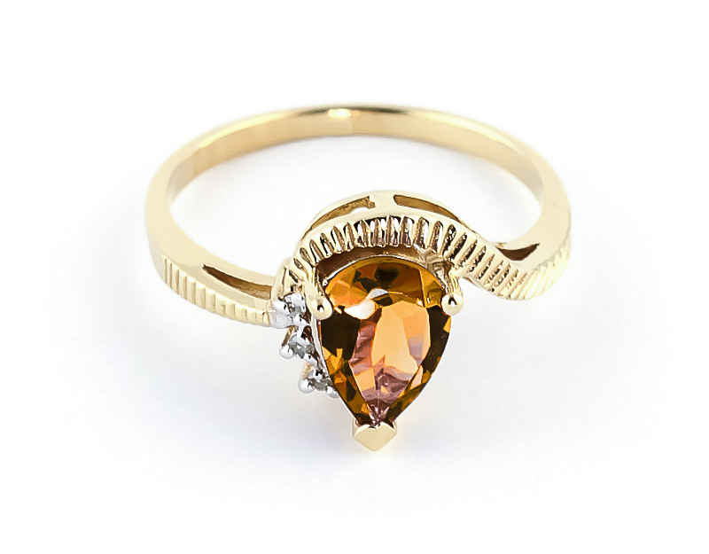 Citrine & Diamond Belle Ring in 9ct Gold