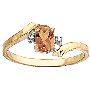 Citrine & Diamond Embrace Ring in 9ct Gold