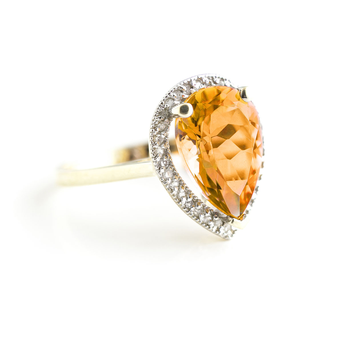 Citrine Halo Ring 3.41 ctw in 18ct Gold