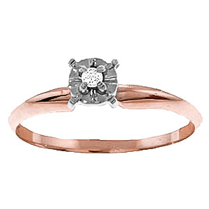 Diamond Crown Solitaire Ring 0.03 ct in 18ct Rose Gold