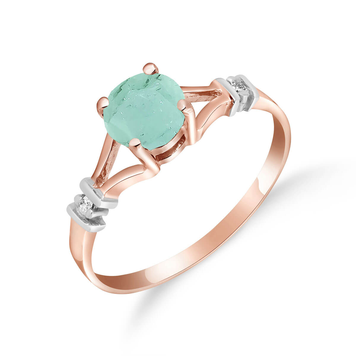 Emerald & Diamond Aspire Ring in 9ct Rose Gold