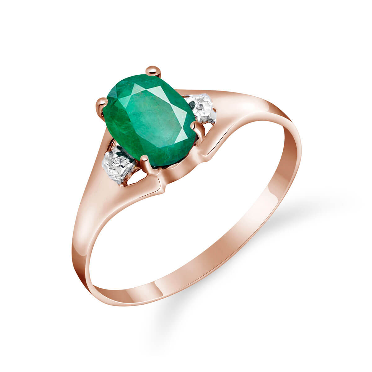 Emerald & Diamond Desire Ring in 18ct Rose Gold