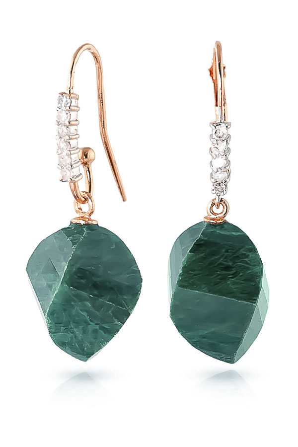 Emerald Drop Earrings 30.68 ctw in 9ct Rose Gold