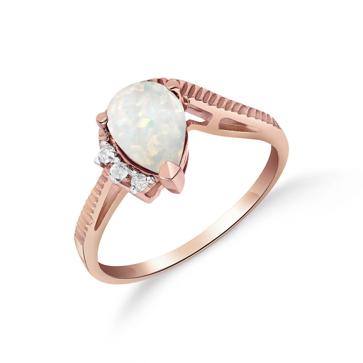 Opal & Diamond Belle Ring in 18ct Rose Gold