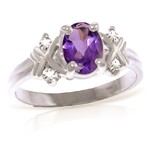 Oval Cut Amethyst Ring 0.97 ctw in Sterling Silver