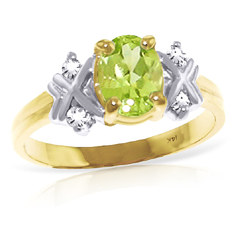 Oval Cut Peridot Ring 0.97 ctw in 18ct Gold