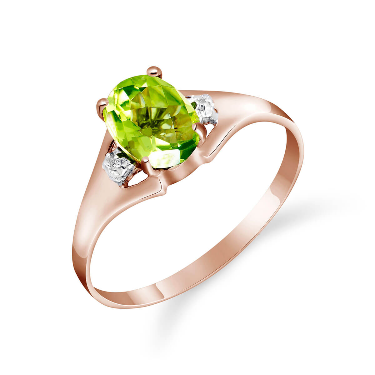 Peridot & Diamond Desire Ring in 18ct Rose Gold