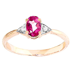 Pink Topaz & Diamond Allure Ring in 9ct Rose Gold