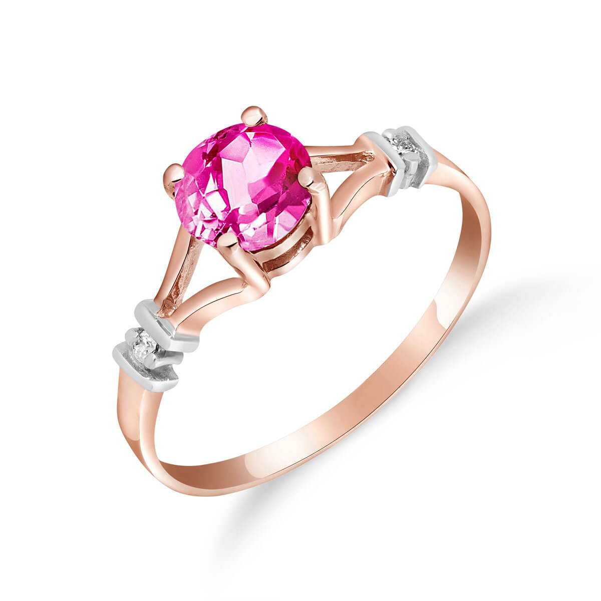 Pink Topaz & Diamond Aspire Ring in 18ct Rose Gold