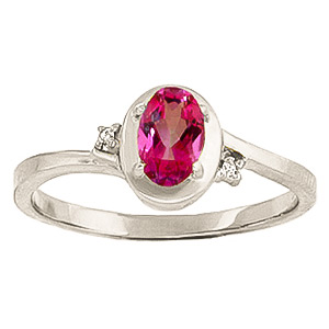 Pink Topaz & Diamond Meridian Ring in Sterling Silver