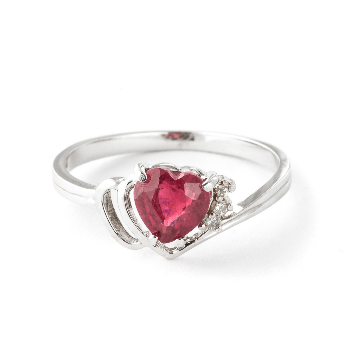 Ruby & Diamond Devotion Ring in 18ct White Gold
