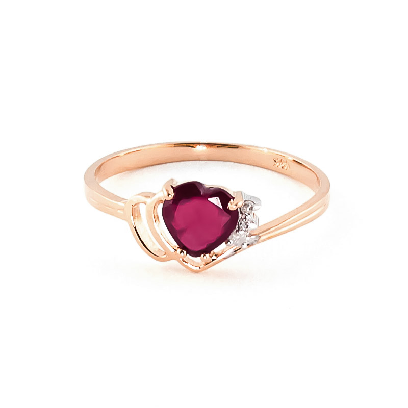 Ruby & Diamond Devotion Ring in 9ct Rose Gold