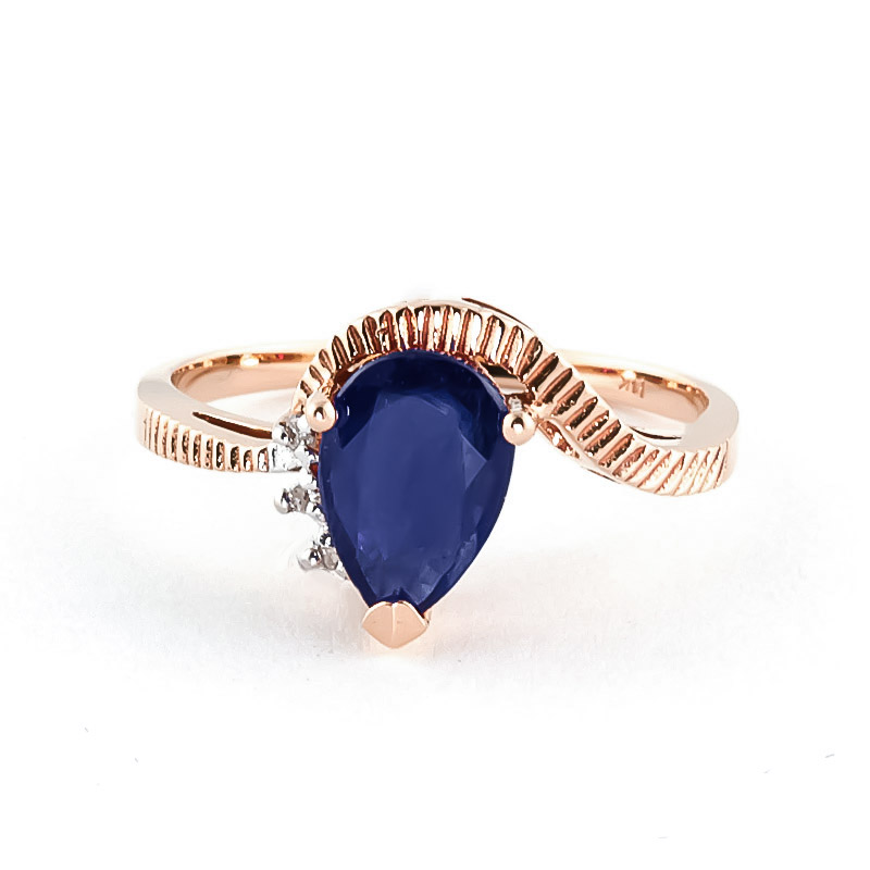 Sapphire & Diamond Belle Ring in 18ct Rose Gold