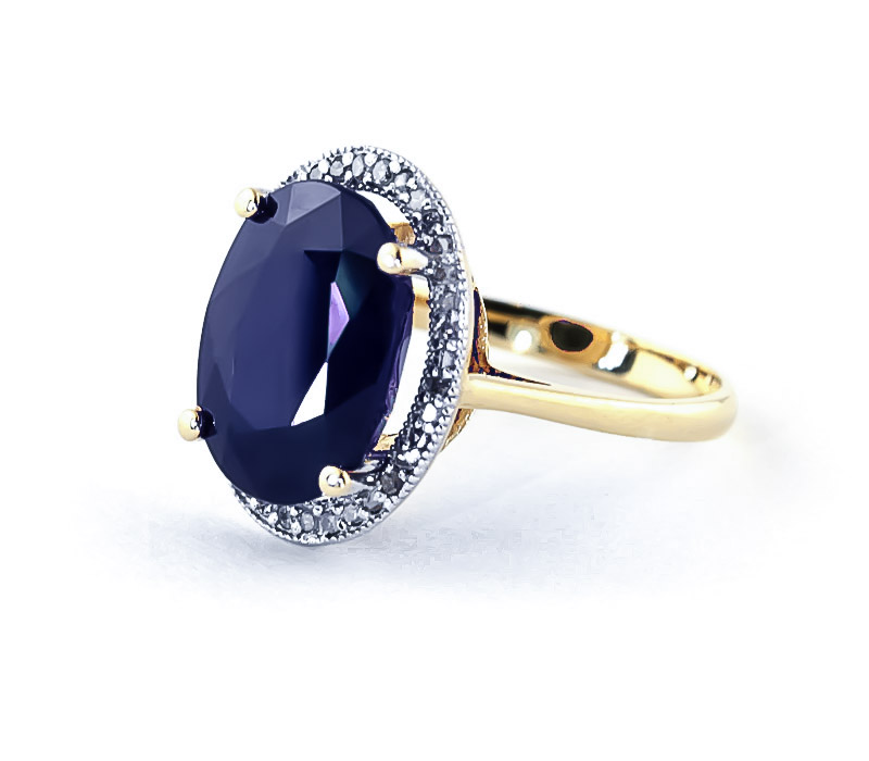 Sapphire Halo Ring 6.58 ctw in 18ct Gold