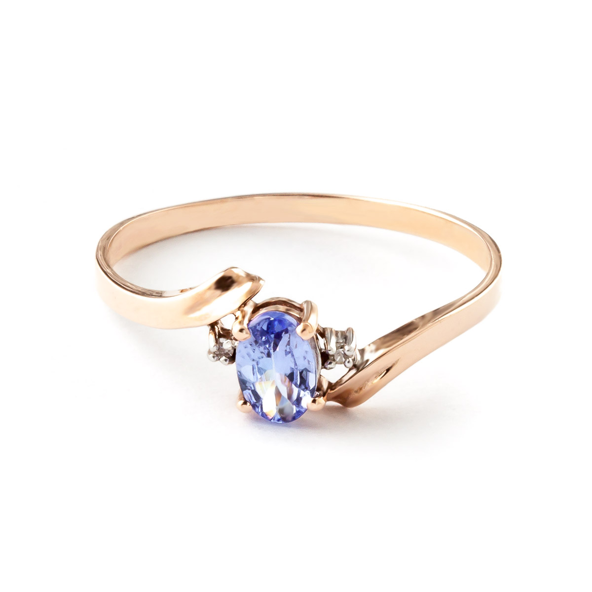 Tanzanite & Diamond Embrace Ring in 18ct Rose Gold