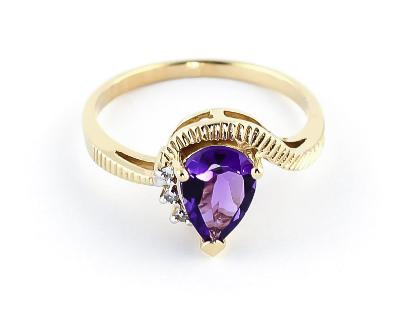 Amethyst & Diamond Belle Ring in 9ct Gold