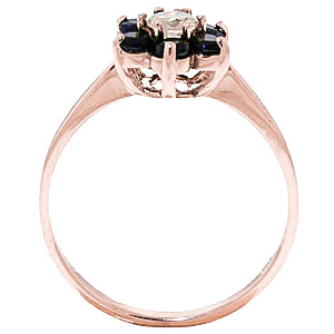 Diamond & Sapphire Wildflower Cluster Ring in 9ct Rose Gold