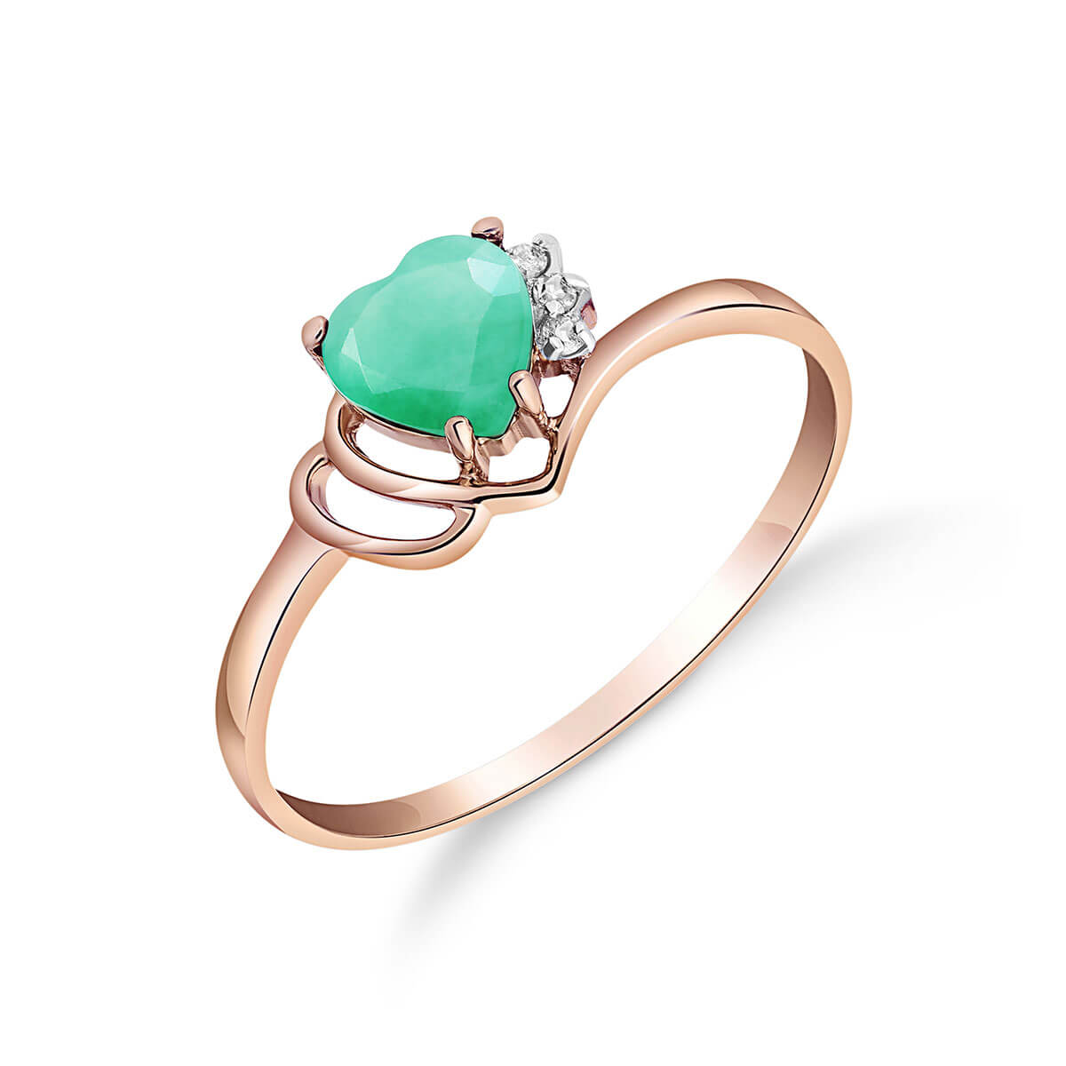 Emerald & Diamond Devotion Ring in 9ct Rose Gold