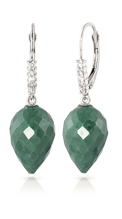 Emerald Drop Earrings 25.95 ctw in 9ct White Gold