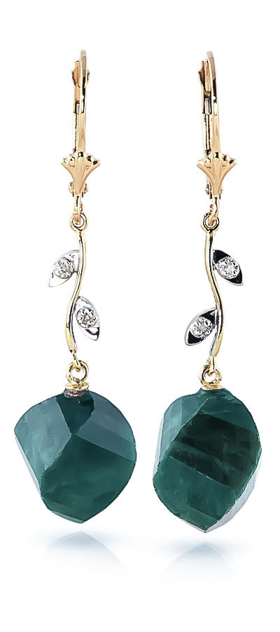 Emerald Drop Earrings 30.52 ctw in 9ct Gold
