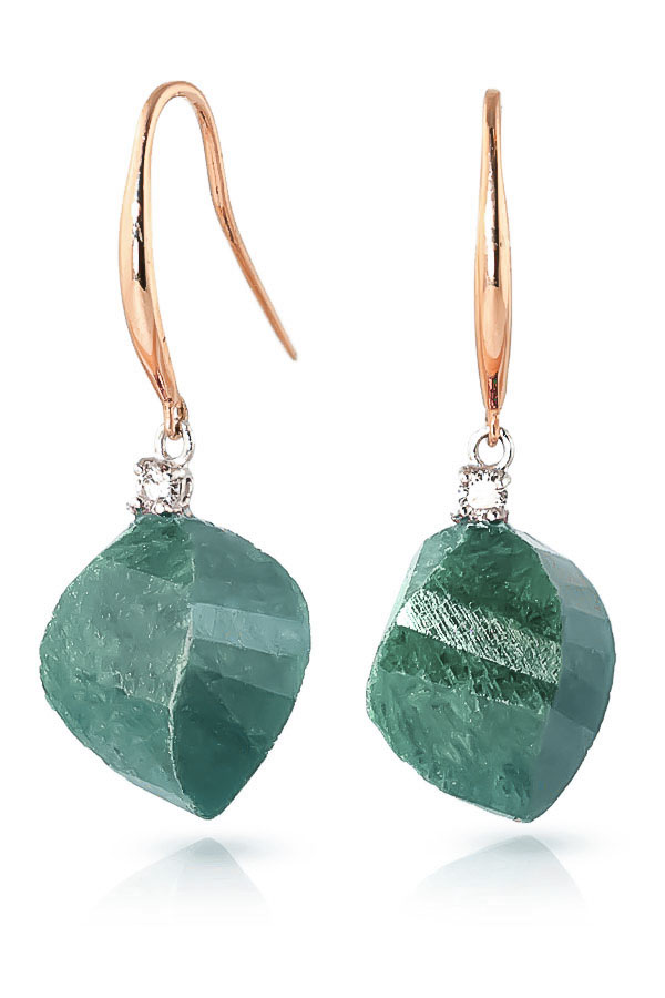 Emerald Drop Earrings 30.6 ctw in 9ct Rose Gold