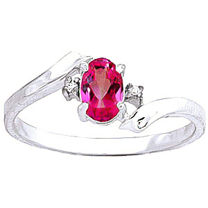 Pink Topaz & Diamond Embrace Ring in Sterling Silver