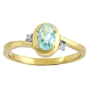 Aquamarine & Diamond Meridian Ring in 18ct Gold