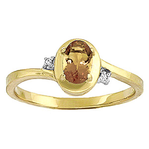 Citrine & Diamond Meridian Ring in 9ct Gold