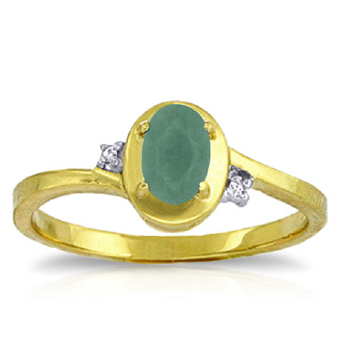 Emerald & Diamond Ring in 9ct Gold