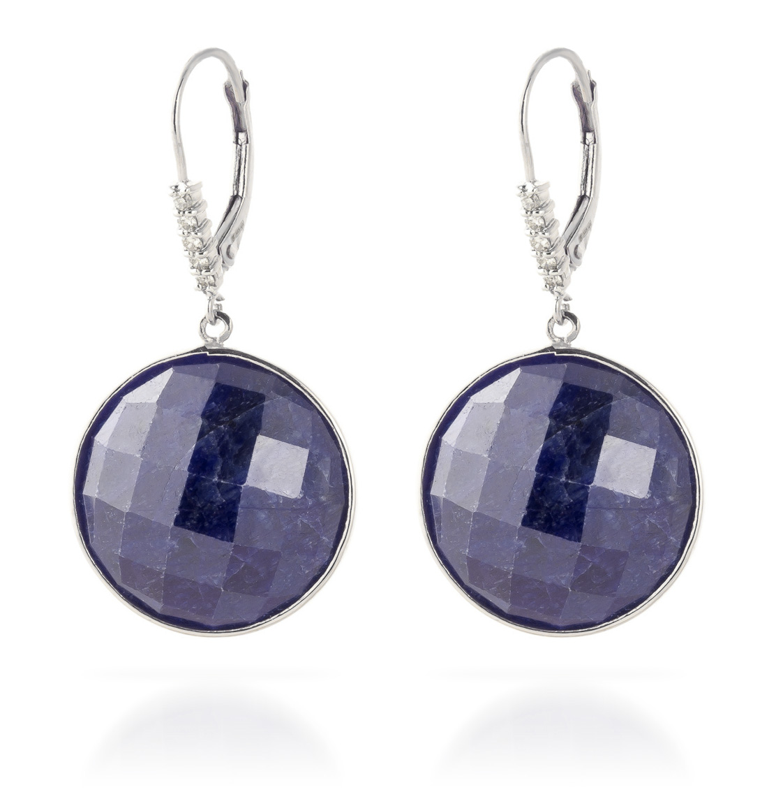 Sapphire Drop Earrings 46.15 ctw in 9ct White Gold
