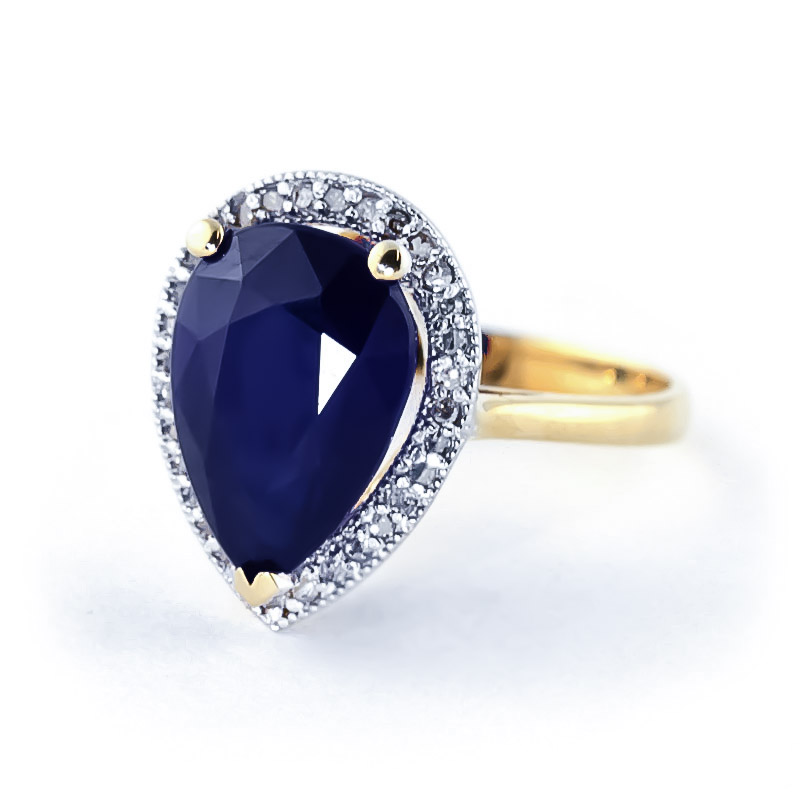 Sapphire Halo Ring 5.26 ctw in 9ct Gold