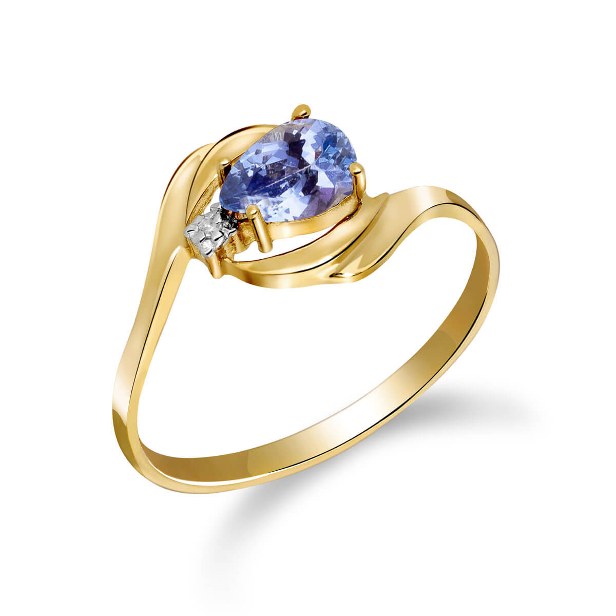 Tanzanite & Diamond Flare Ring in 18ct Gold