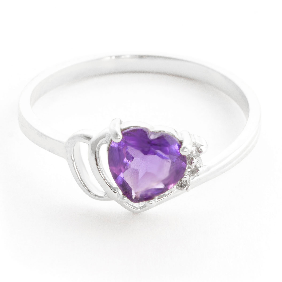 Amethyst & Diamond Passion Ring in 9ct White Gold