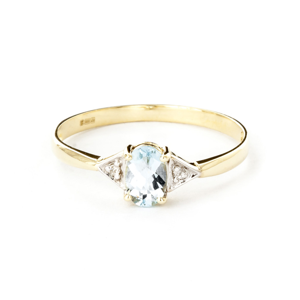Aquamarine & Diamond Allure Ring in 18ct Gold