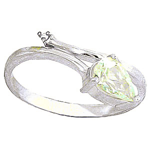 Aquamarine & Diamond Top & Tail Ring in 18ct White Gold