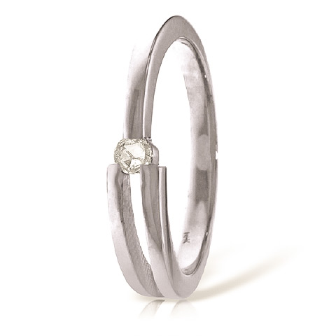 Diamond Channel Set Ring 0.1 ct in 9ct White Gold