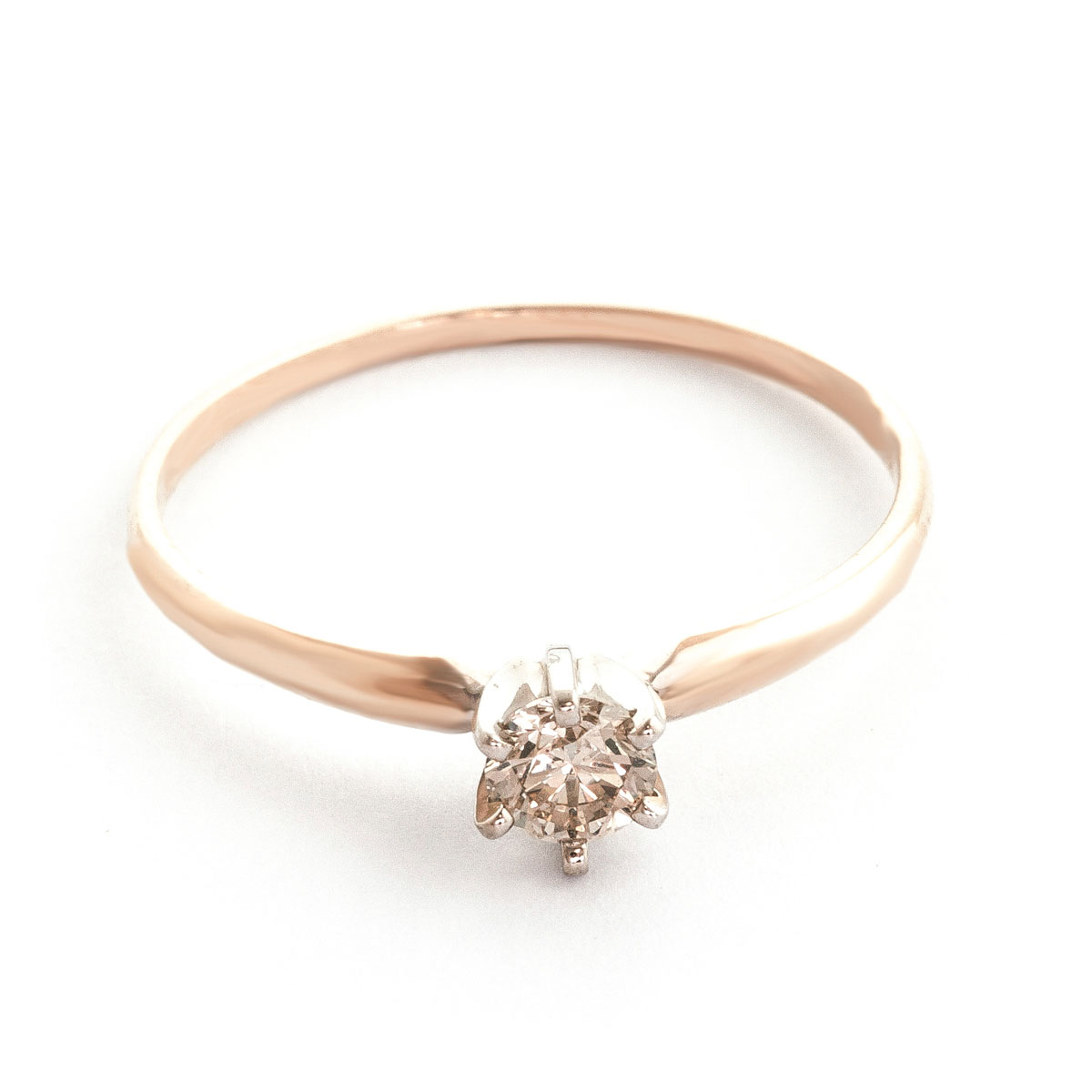 Diamond Crown Solitaire Ring 0.25 ct in 9ct Rose Gold