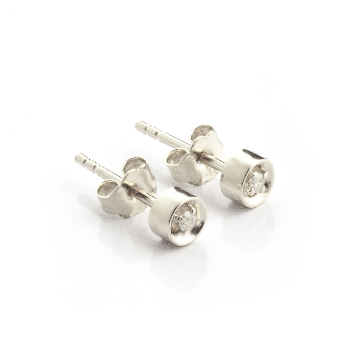 Diamond Stud Earrings 0.03 ctw in 9ct White Gold
