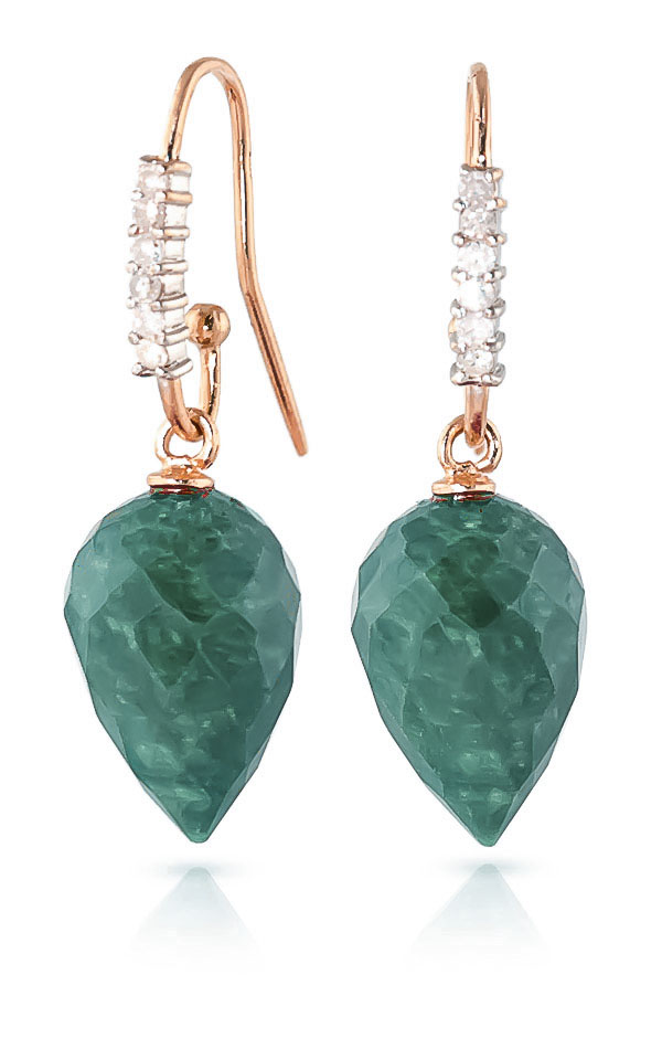 Emerald Drop Earrings 25.98 ctw in 9ct Rose Gold