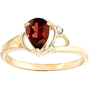 Garnet & Diamond Glow Ring in 18ct Gold