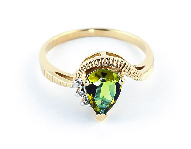 Peridot & Diamond Belle Ring in 18ct Gold