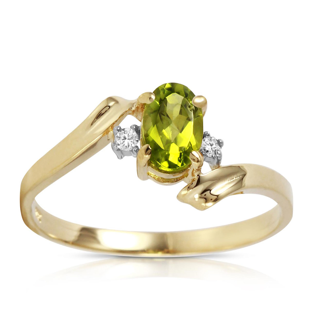 Peridot & Diamond Embrace Ring in 9ct Gold