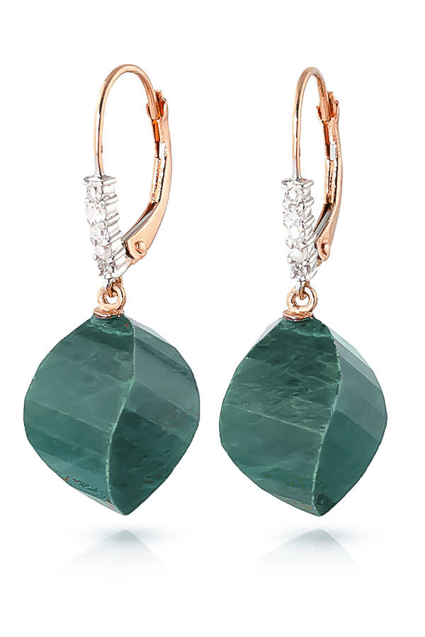 Emerald Drop Earrings 30.65 ctw in 9ct Rose Gold