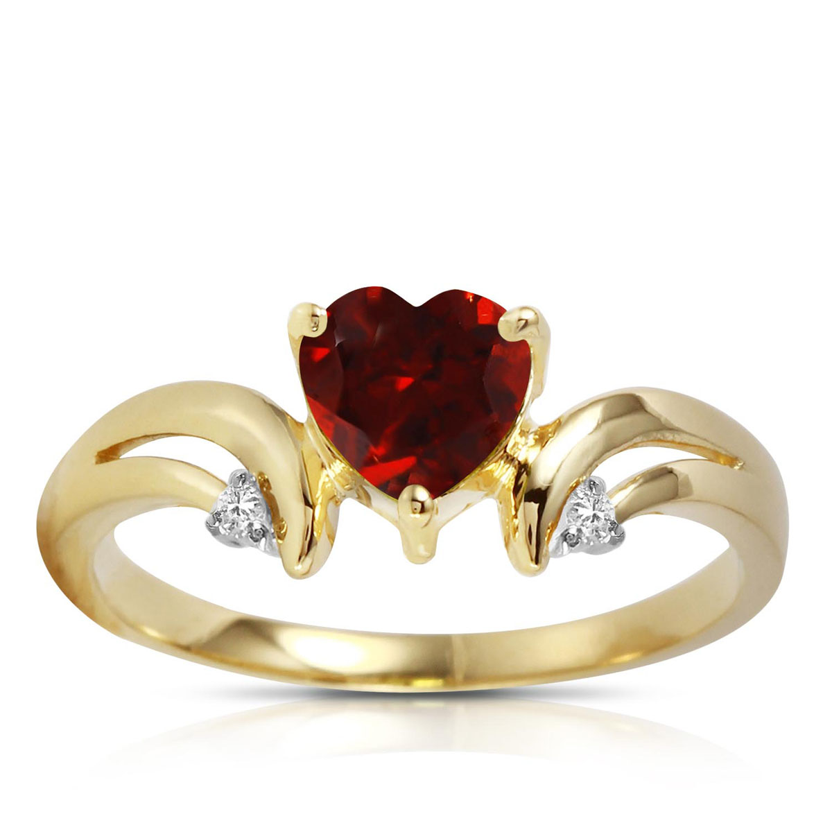 Garnet & Diamond Affection Heart Ring in 18ct Gold