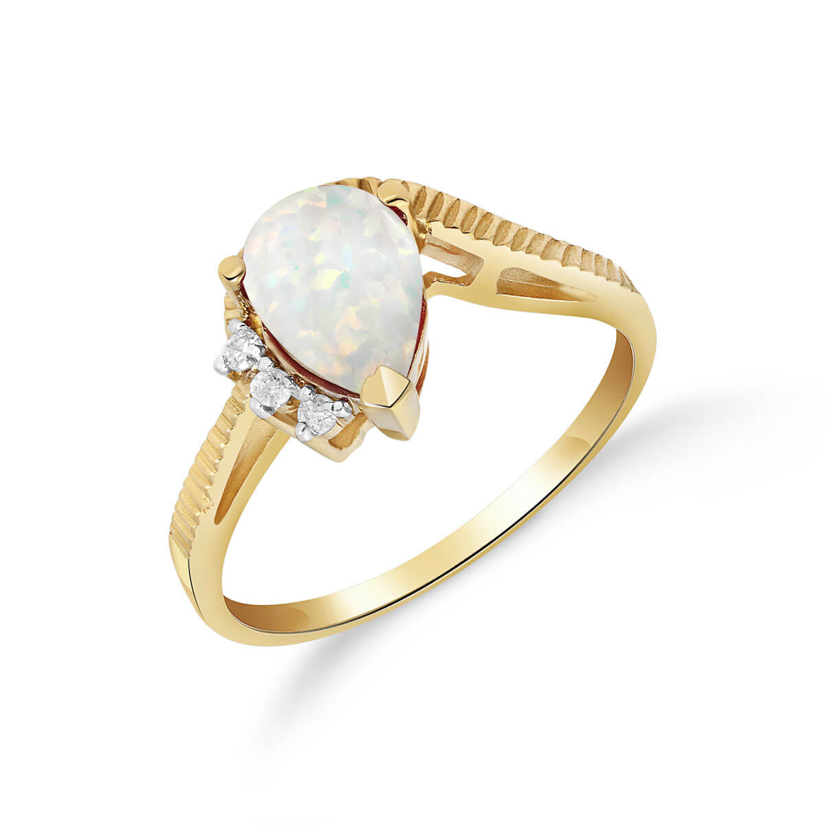 Opal & Diamond Belle Ring in 9ct Gold