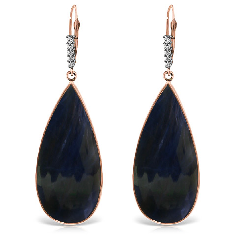 Sapphire Drop Earrings 42.15 ctw in 9ct Rose Gold