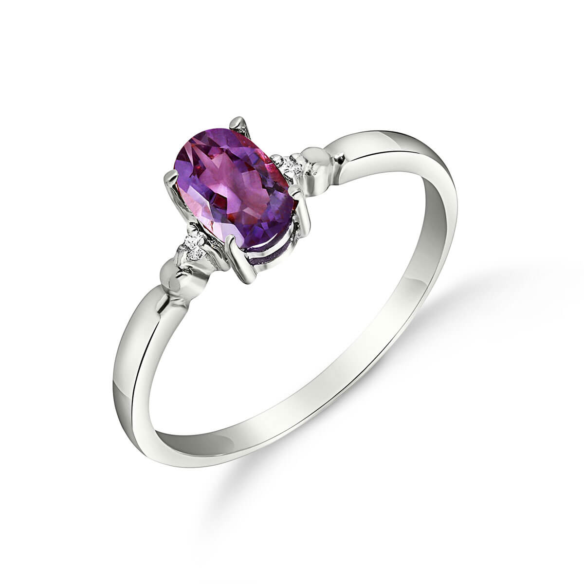 Amethyst & Diamond Allure Ring in 18ct White Gold