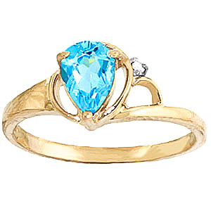 Blue Topaz & Diamond Glow Ring in 9ct Gold