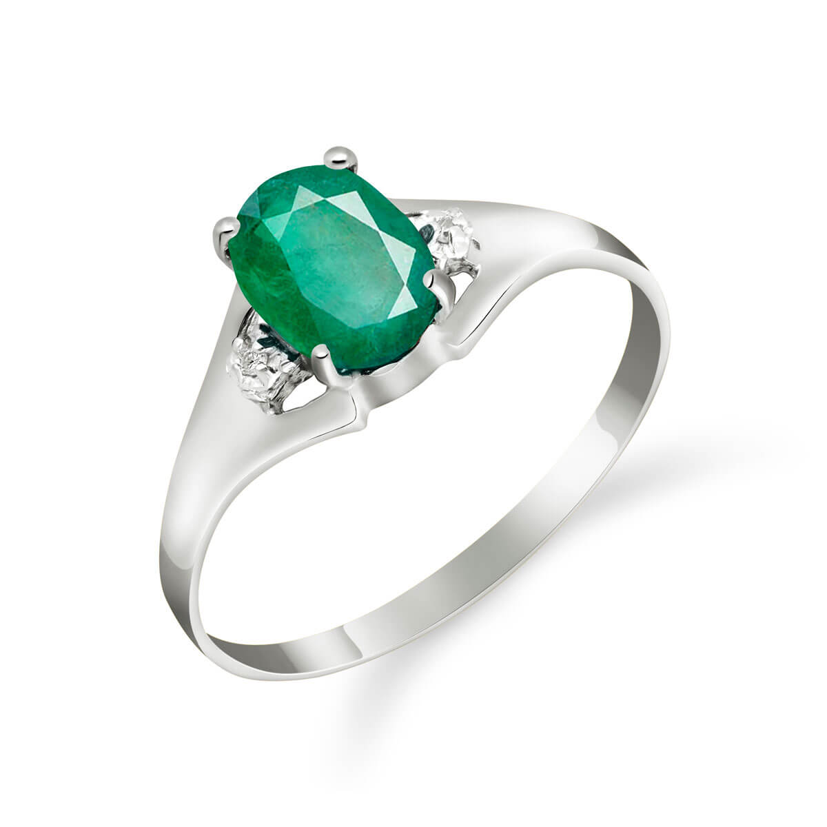 Emerald & Diamond Desire Ring in 9ct White Gold